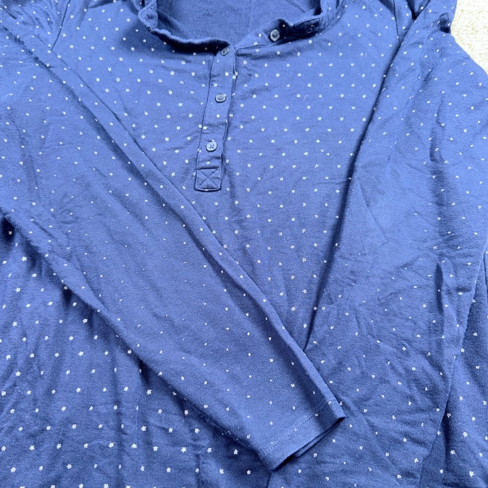 Boden Womens Navy Blue Star Print Henley Pajama Set Long Sleeve 2 Piece PJ Set 6 - Picture 3 of 13